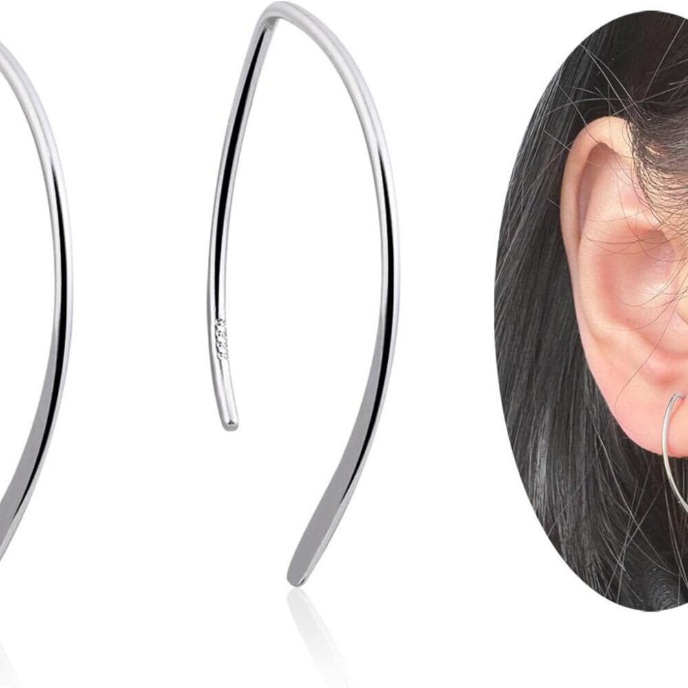 Sterling Silver Threader Earrings Hypoallergenic Minimalist Dangle for Women
